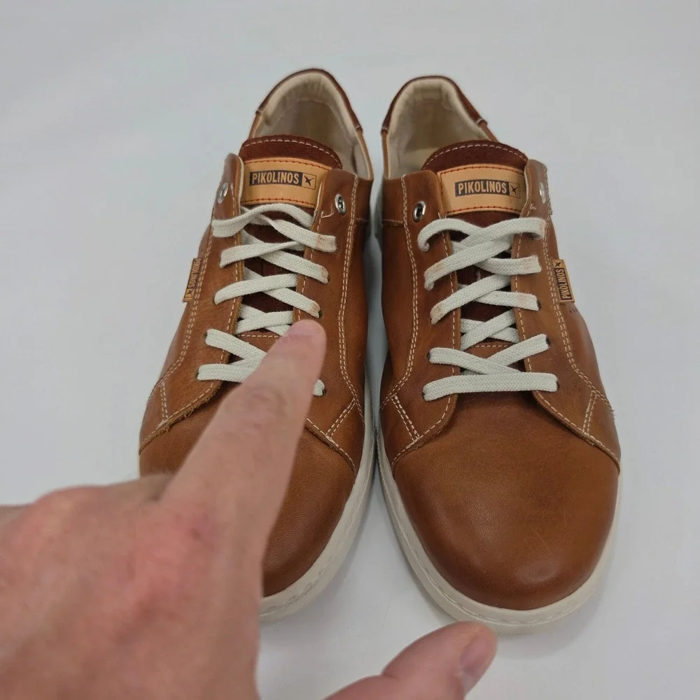 Pikolinos Mens Leather Sneaker Berna M8J-4195 Cuero Brown 45 EU Lace Up Comfort
